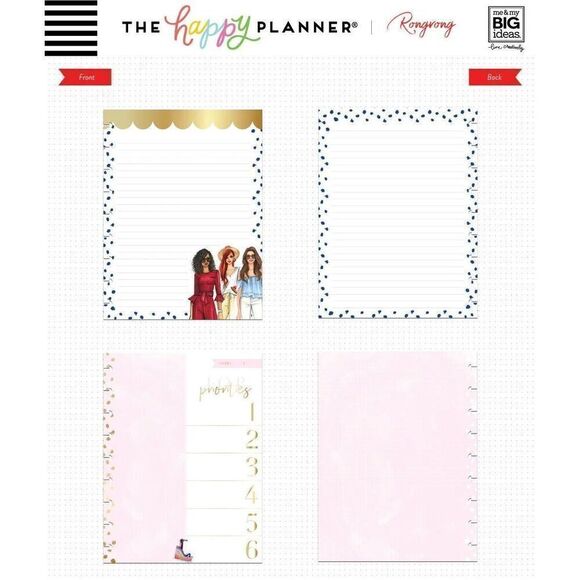 The Happy Planner Classic Notes Paper Rongrong 24 Double Sided Pages DeVoe - Picture 1 of 4